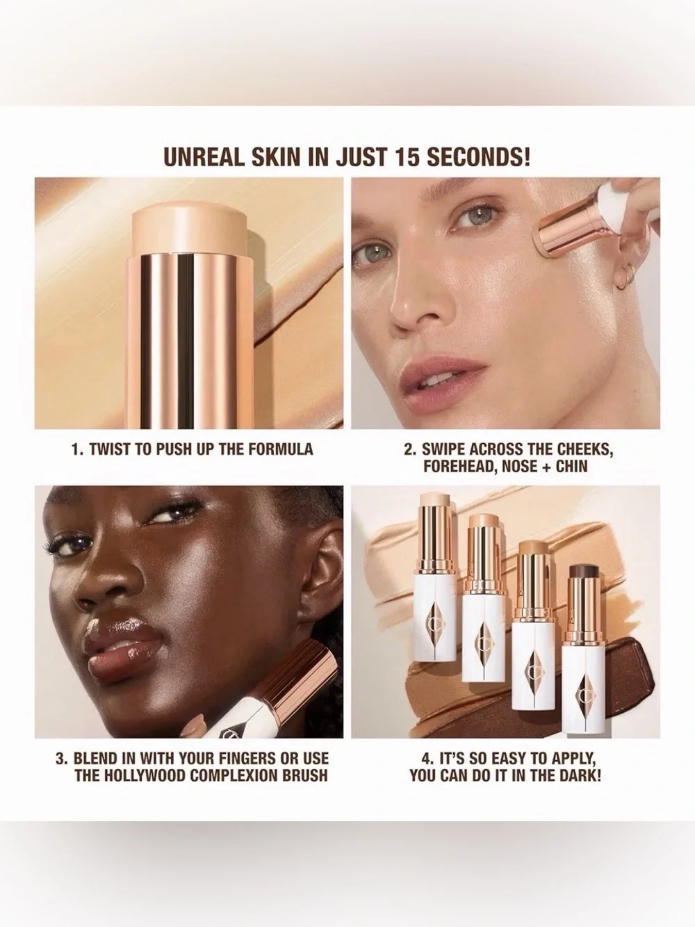 Charlotte Tilbury Unreal Skin Foundation Stick 11 Tan Medium Glow Tint. NEW NWT